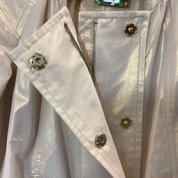 Badgley Mischka Tan Jacket with Golden Snaps & Zipper Size Small - Picture 3 of 4